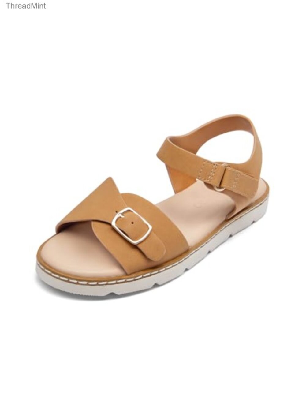 Girls Open Toe Sandals Adjustable Buckle Ankle Strap Comfortable Flats